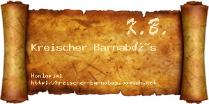 Kreischer Barnabás névjegykártya
