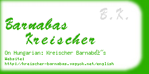 barnabas kreischer business card
